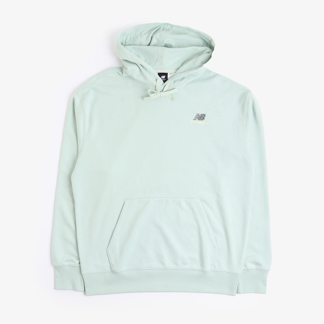 main New Balance Uni-ssentials Pullover Hoodie, Silver, Detail Shot 1