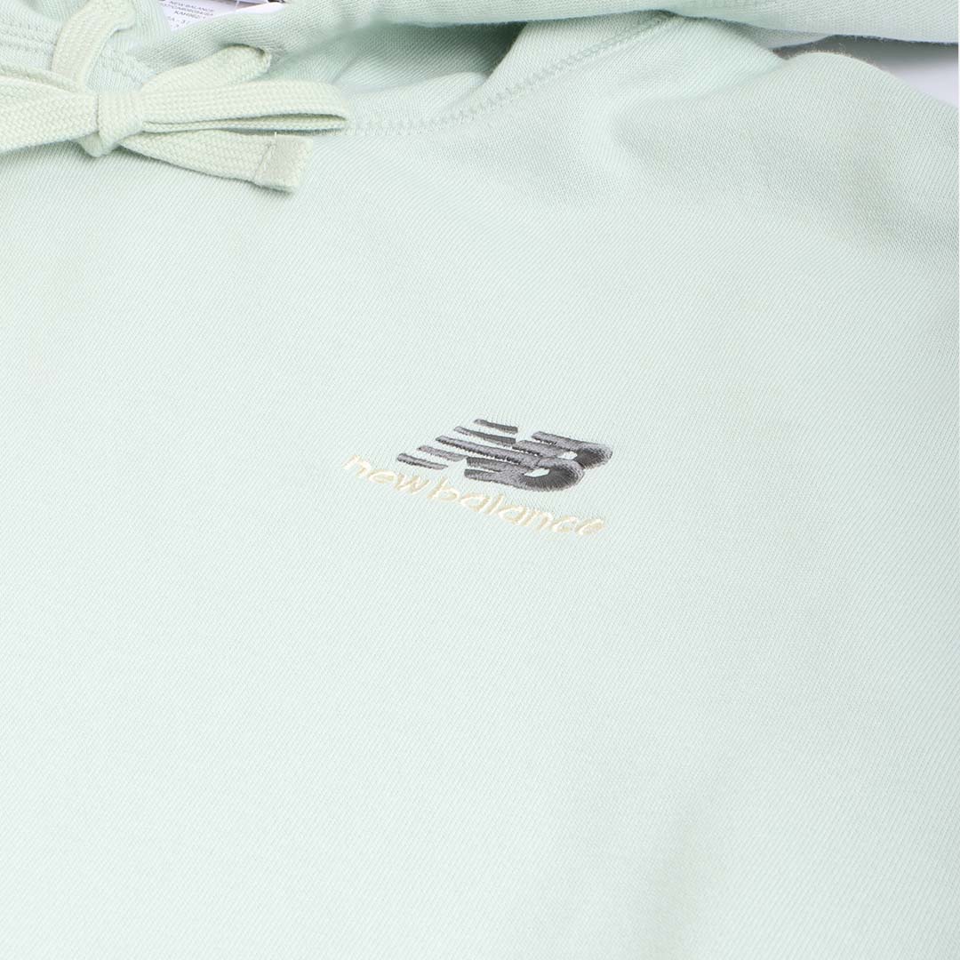 main New Balance Uni-ssentials Pullover Hoodie, Silver, Detail Shot 3