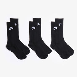 thumbnail Nike Sportswear Everyday Essential Crew Socks 3-Pack, Black White, Detail Shot 1