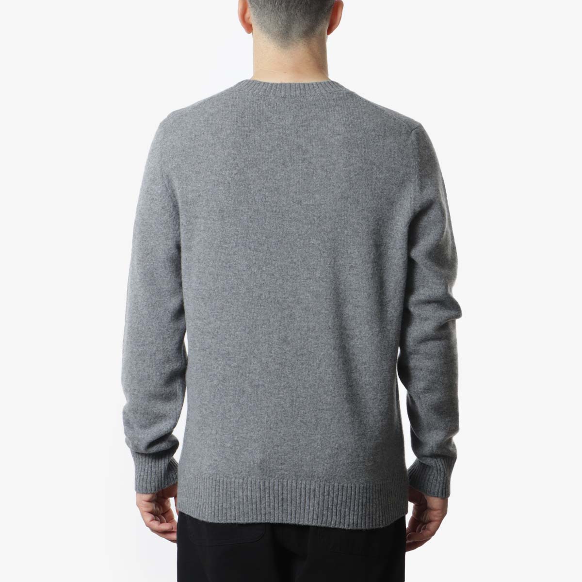 Norse Projects Norse Standard Merino Lambswool Sweater, Grey Melange, Detail Shot 4