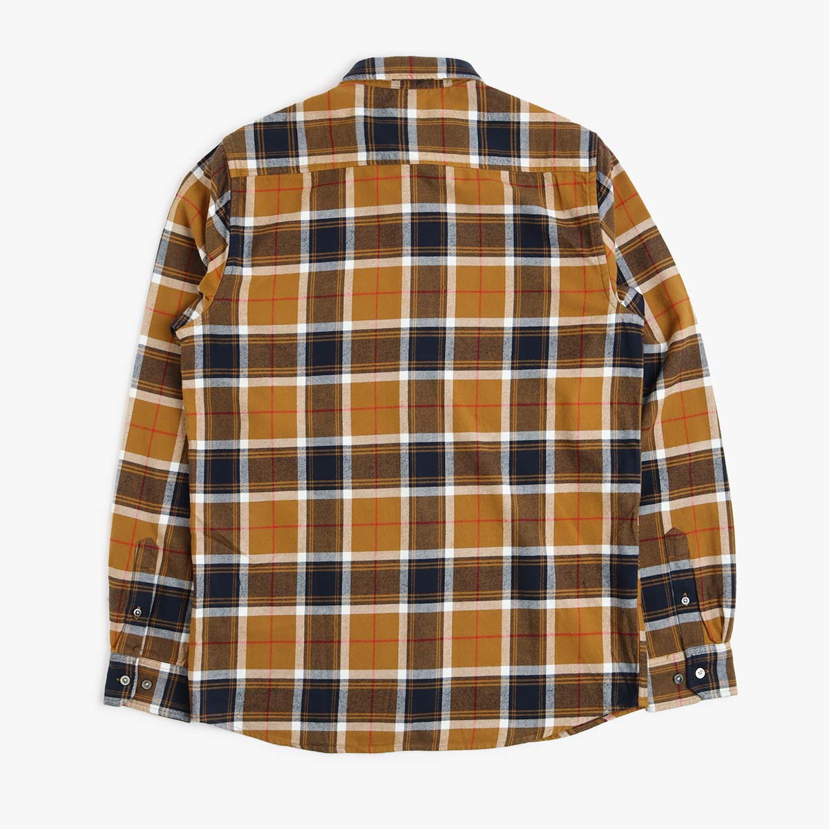 Norse Projects Anton Brushed Flannel Check Shirt - Cumin Yellow