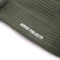 thumbnail Norse Projects Bjarki N Logo Socks 2 Pack, Forest Green, Detail Shot 5