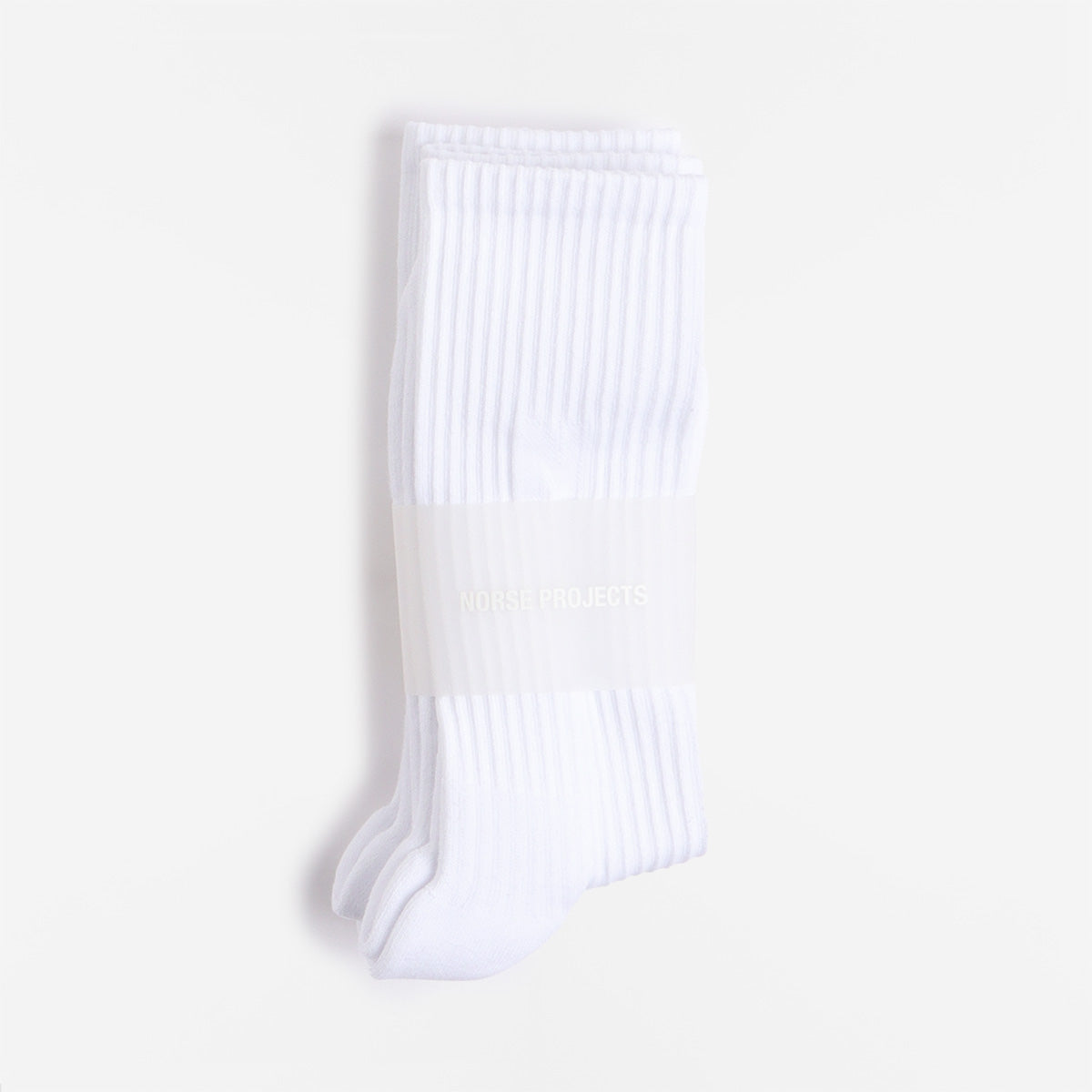 main Norse Projects Bjarki N Logo Socks 2 Pack, White, Detail Shot 2