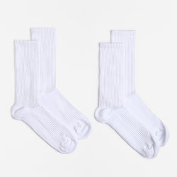 thumbnail Norse Projects Bjarki N Logo Socks 2 Pack, White, Detail Shot 1