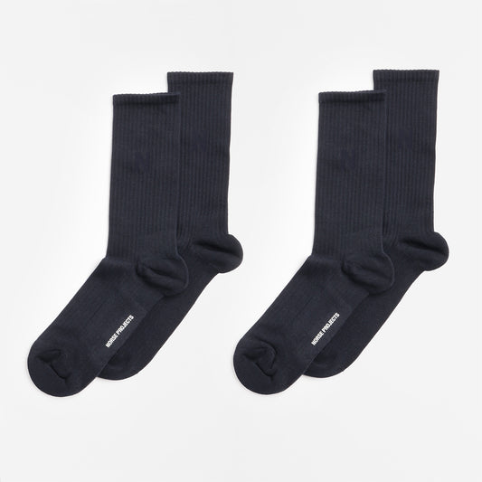 Norse Projects Bjarki N Logo Socks 2 Pack