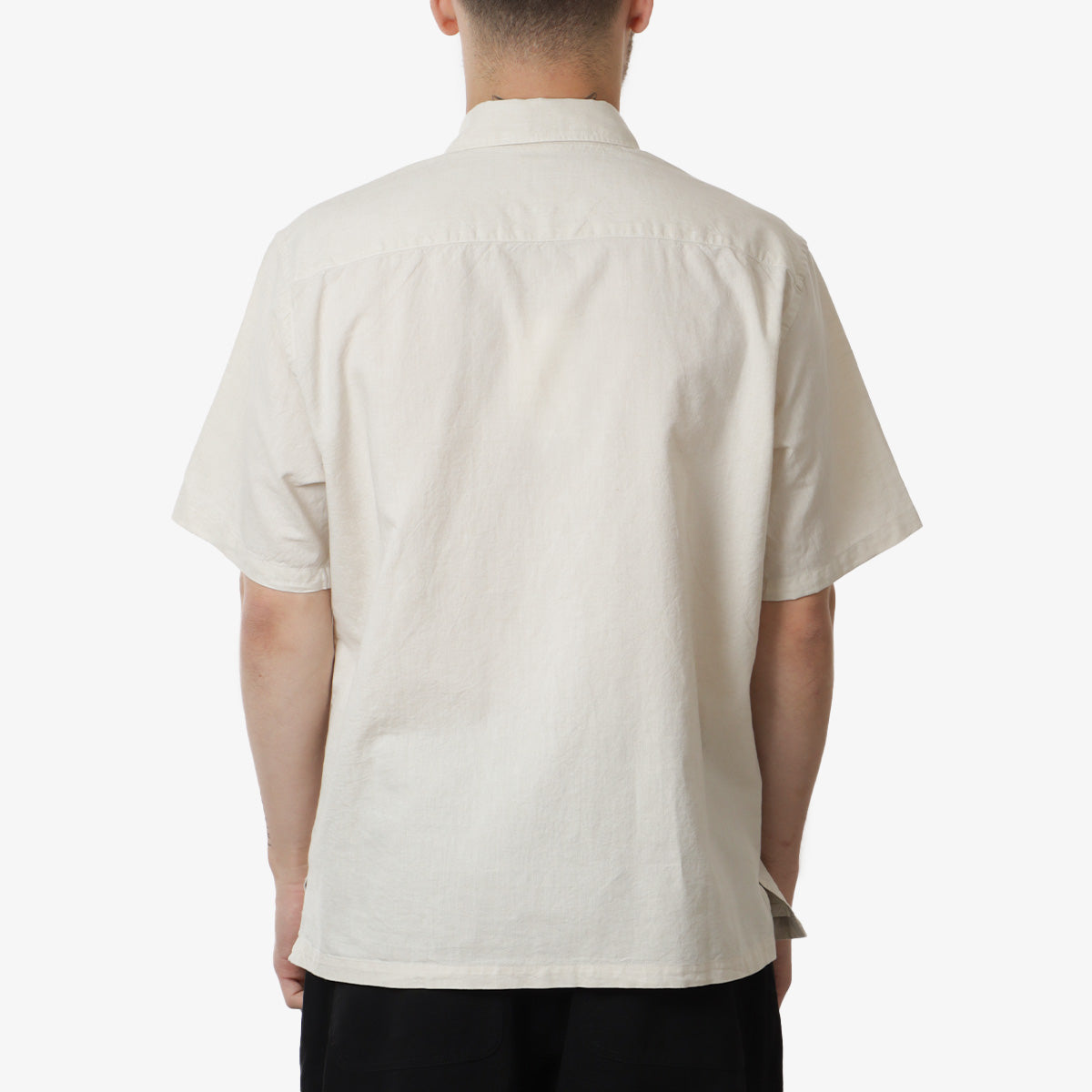Norse Projects Ivan Relaxed Cotton Linen Shirt, Ecru, Detail Shot 3