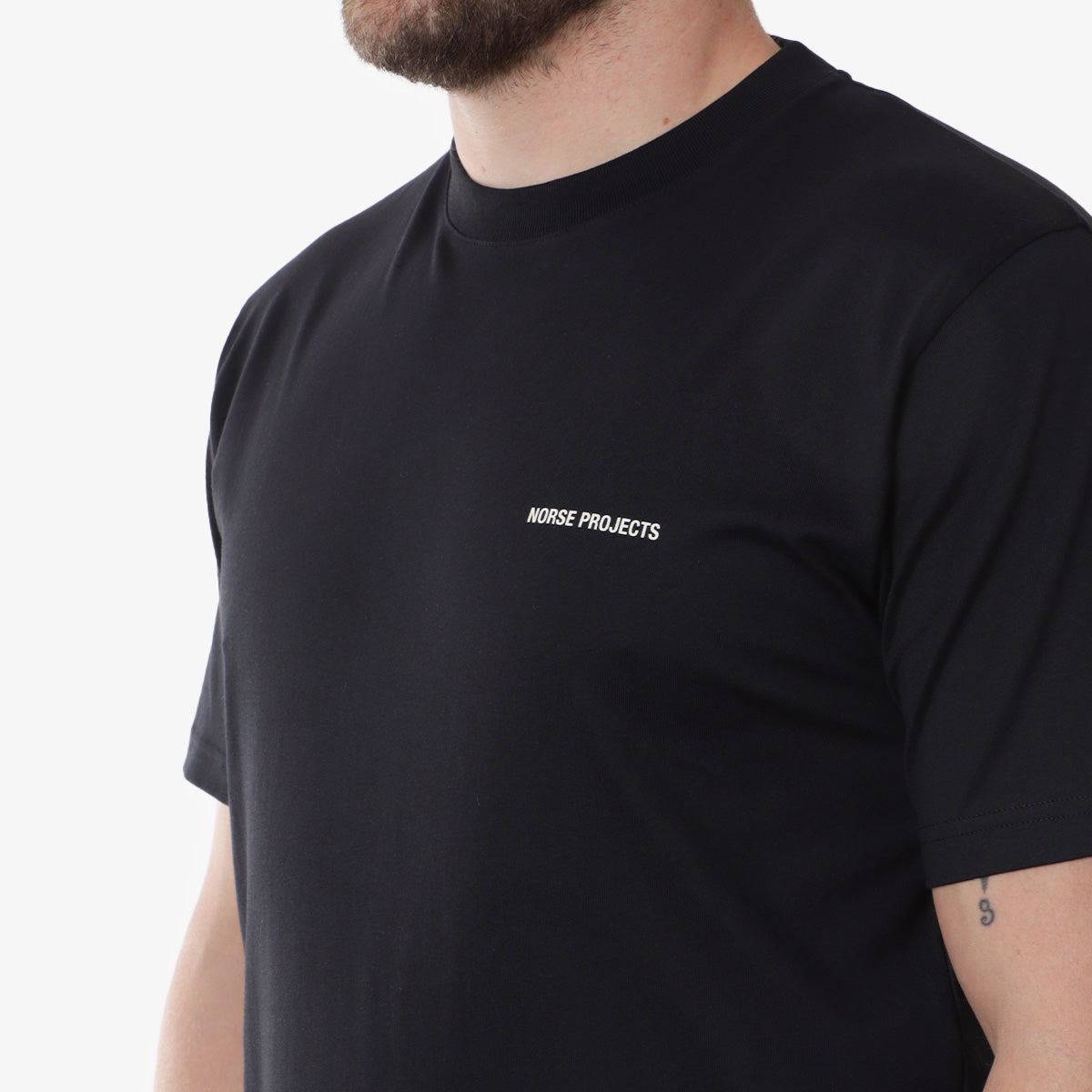 main Norse Projects Johannes Logo T-Shirt, Black, Detail Shot 2