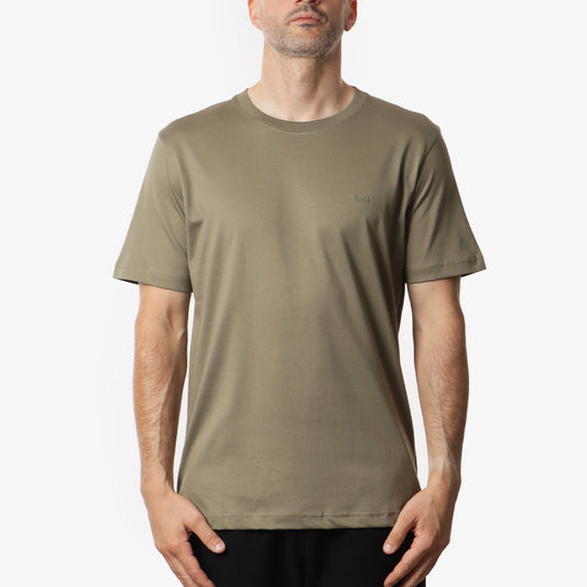 Norse Projects Johannes Logo T-Shirt, Sediment Green, Detail Shot 1