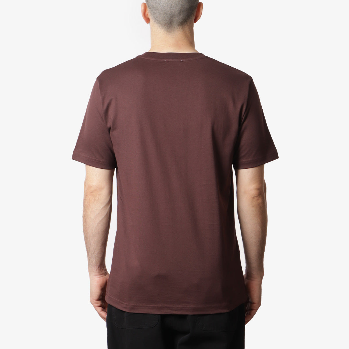 Norse Projects Johannes Logo T-Shirt, Wine Red, Detail Shot 2