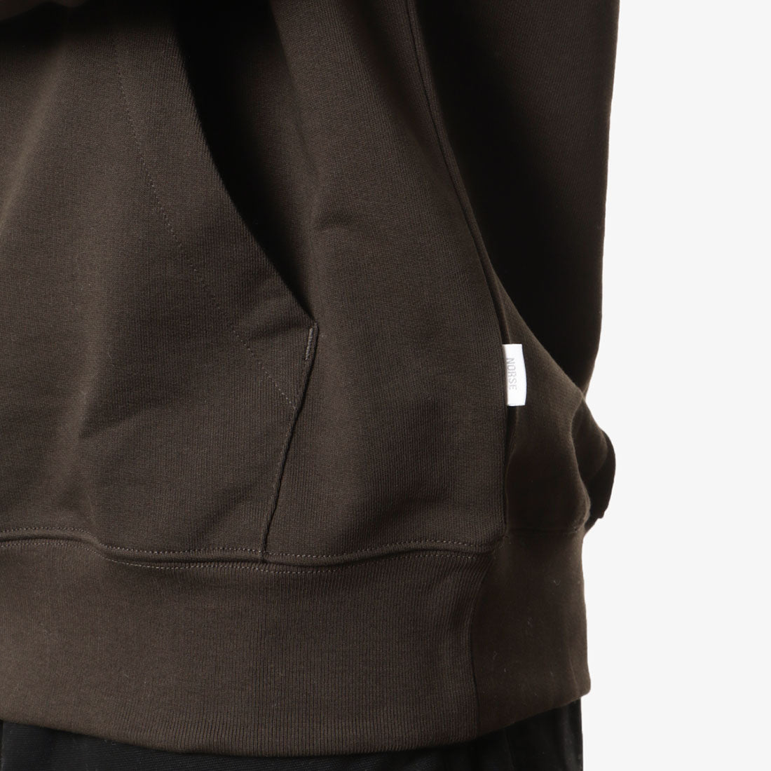 Norse Projects Norse Standard Hoodie, Espresso, Detail Shot 3