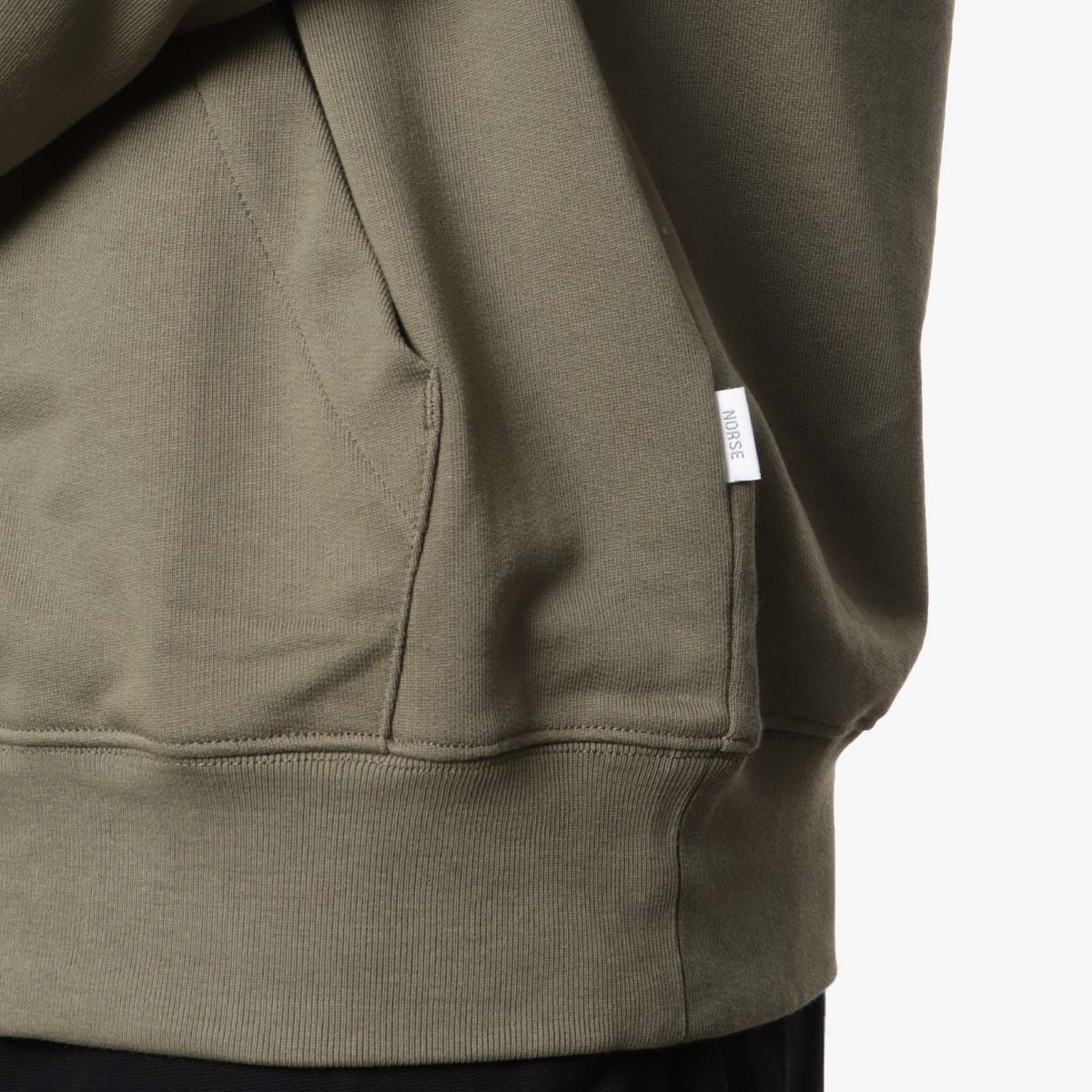 Norse Projects Norse Standard Hoodie, Sediment Green, Detail Shot 3