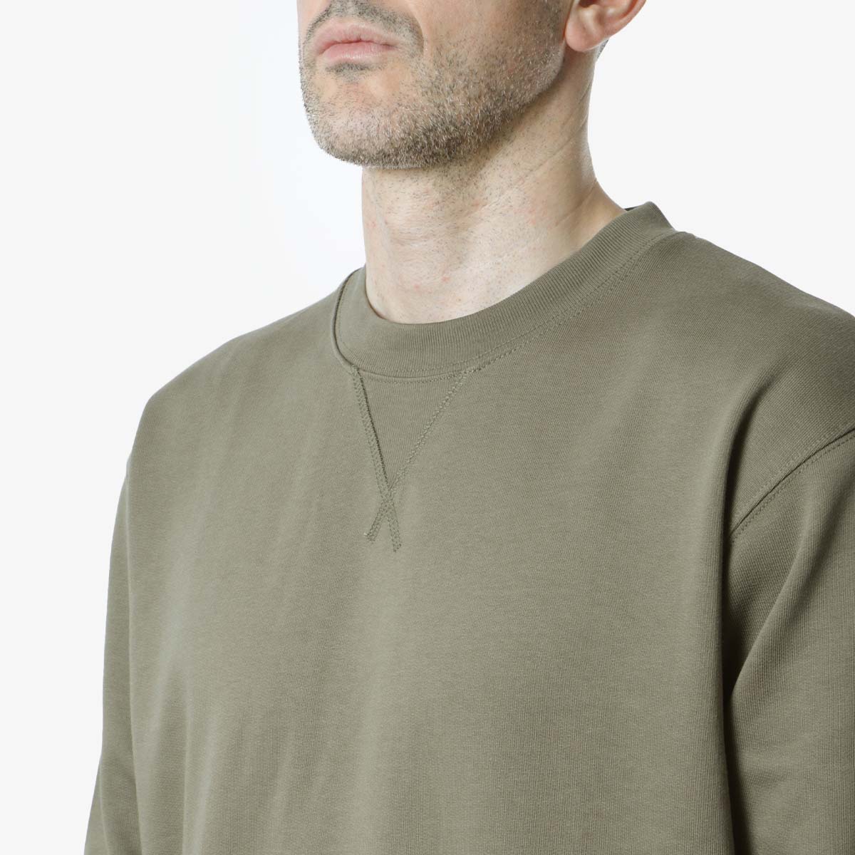 Norse Projects Norse Standard Sweatshirt, Sediment Green, Detail Shot 2