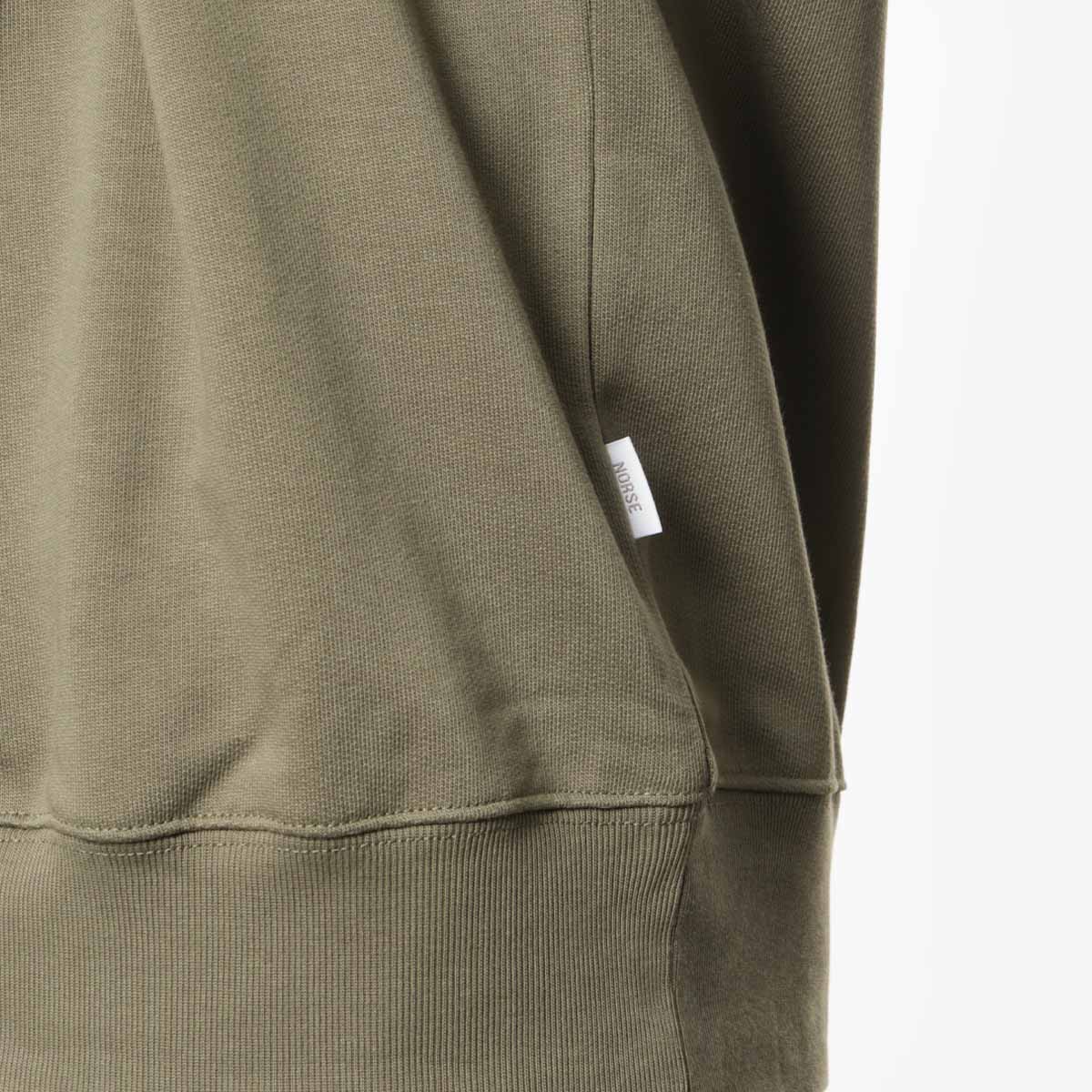 Norse Projects Norse Standard Sweatshirt, Sediment Green, Detail Shot 3