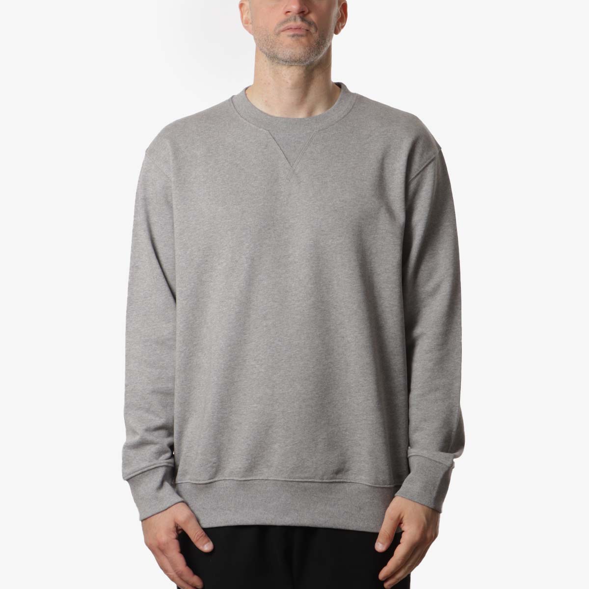 main Norse Projects Norse Standard Sweatshirt, Grey Melange, Detail Shot 1