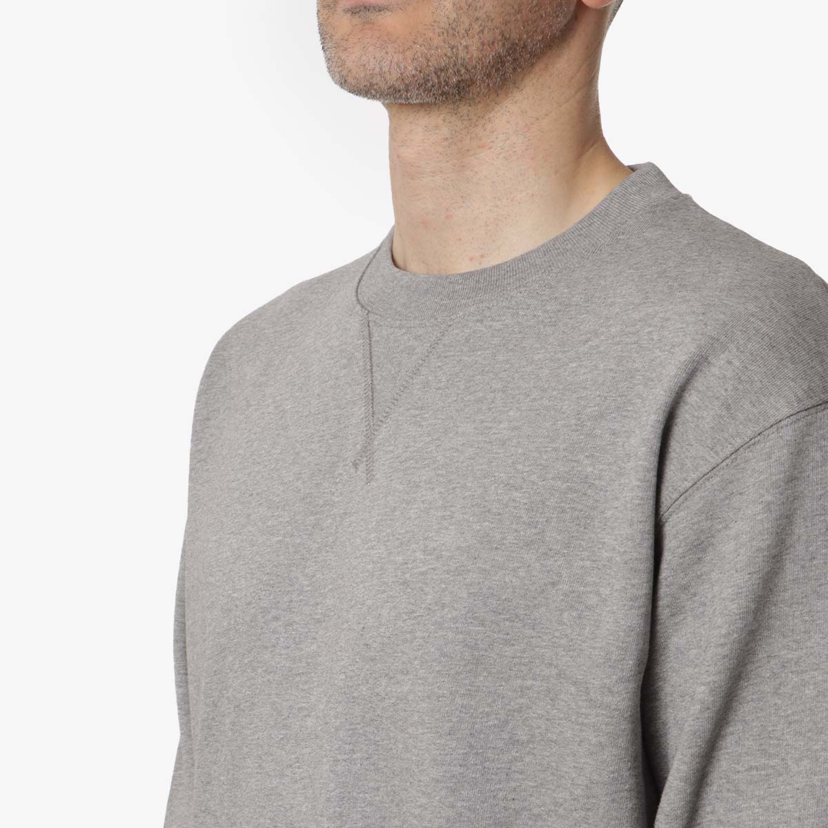 Norse Projects Norse Standard Sweatshirt, Grey Melange, Detail Shot 2