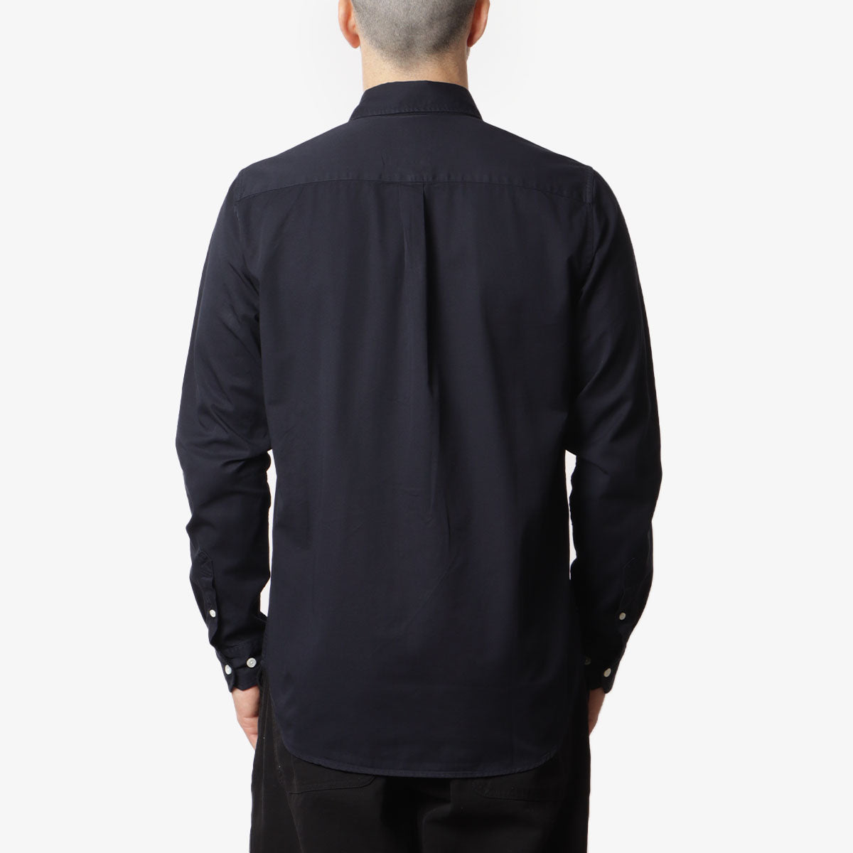 main Norse Projects Osvald Twill Shirt, Dark Navy, Detail Shot 3