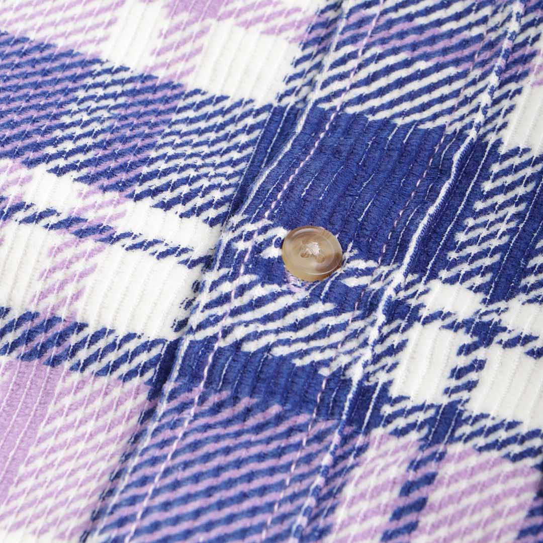 main OBEY Benny Cord Woven Shirt, Purple Rose Multi, Detail Shot 4