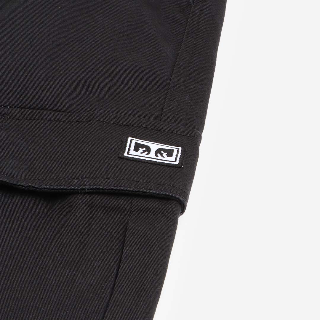 main OBEY Bigwig Baggy Twill Cargo Pant, Black, Detail Shot 4