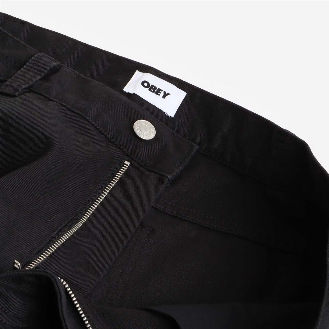 main OBEY Bigwig Baggy Twill Cargo Pant, Black, Detail Shot 5