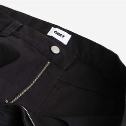 thumbnail OBEY Bigwig Baggy Twill Cargo Pant, Black, Detail Shot 5