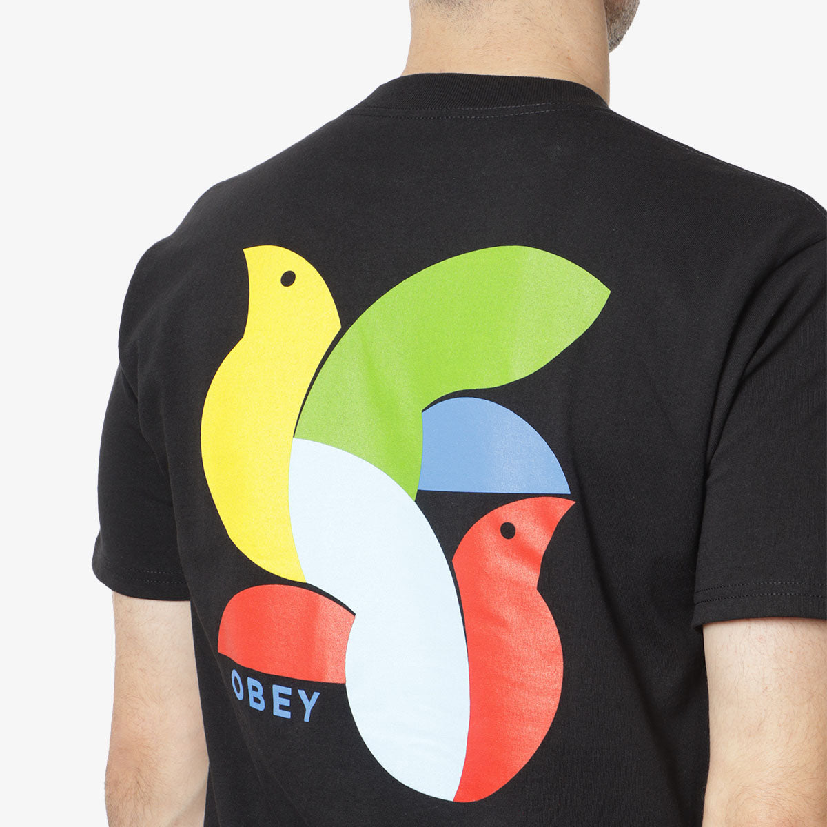 main OBEY Bird T-Shirt, Black, Detail Shot 4