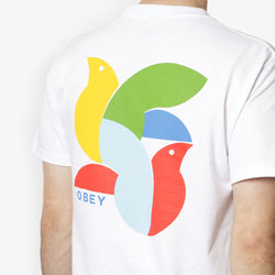 thumbnail OBEY Bird T-Shirt, White, Detail Shot 4