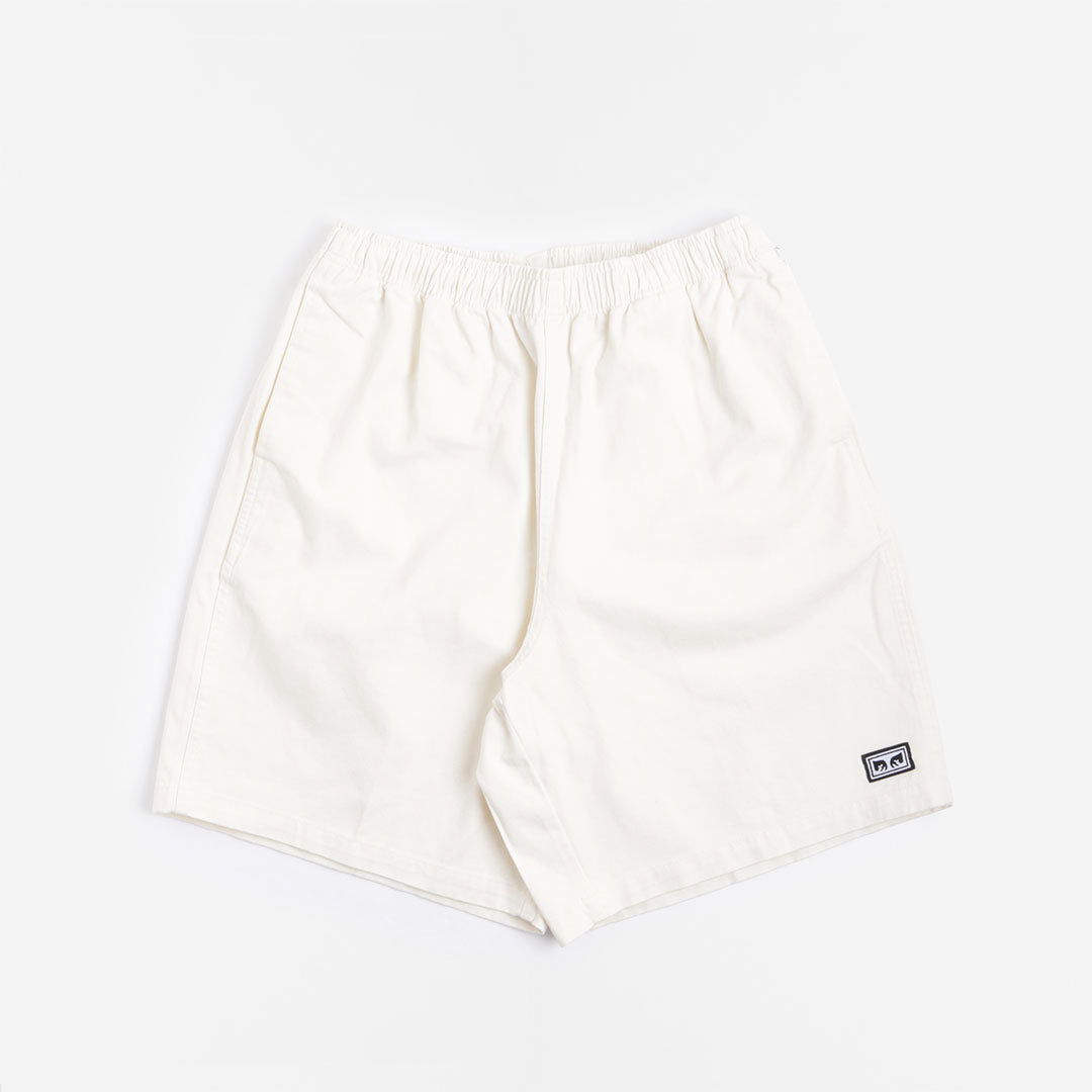 OBEY Easy Relaxed Twill Shorts, Unbleached, Detail Shot 1