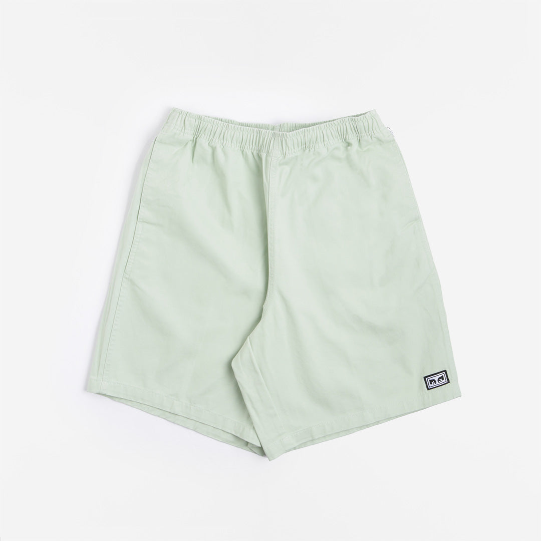 main OBEY Easy Relaxed Twill Shorts, Surf Spray, Detail Shot 1