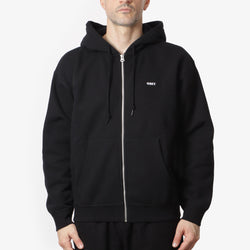 thumbnail OBEY Established Works Bold Zip Hoodie II, Black, Detail Shot 1