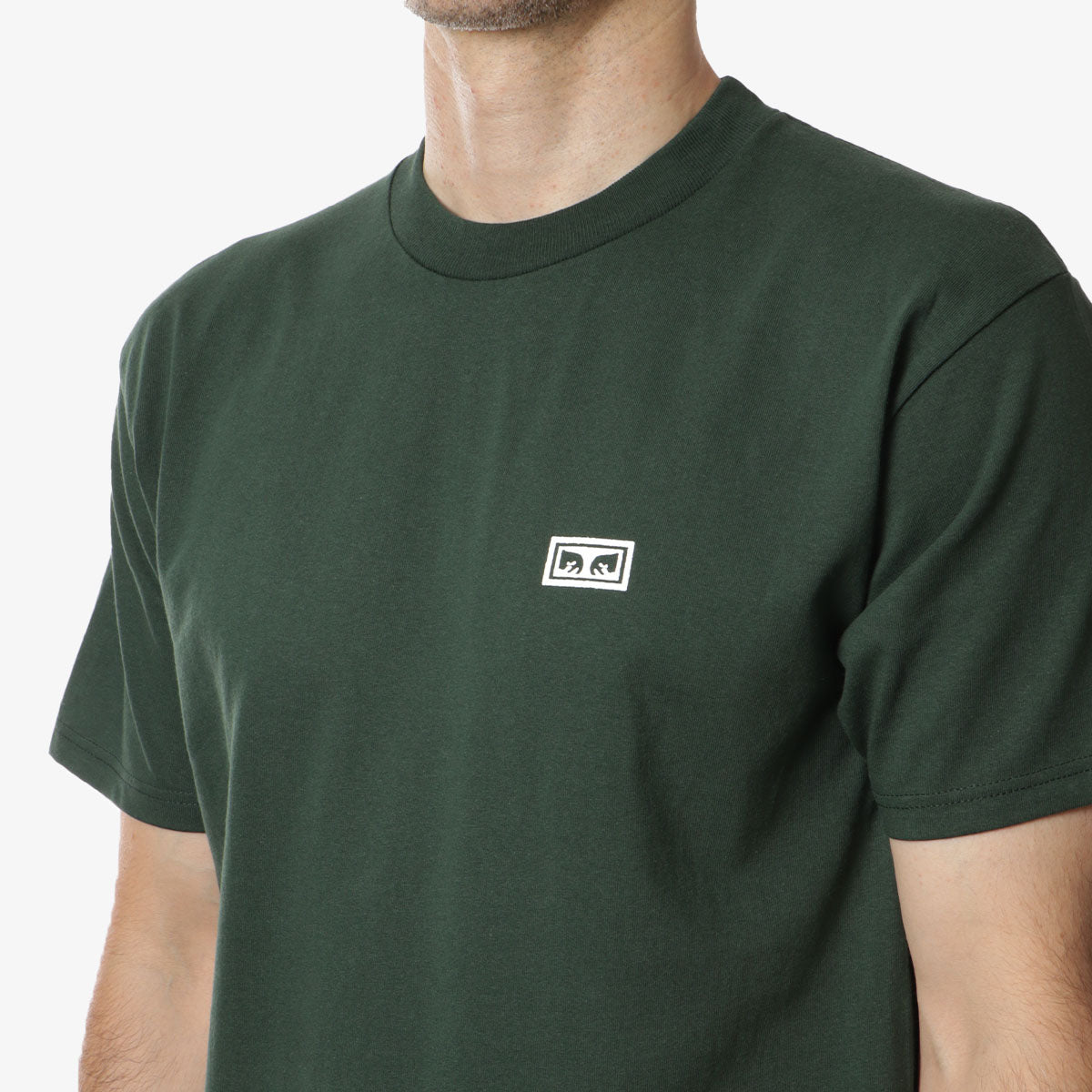 main OBEY Eyes 3 T-Shirt, Forest Green, Detail Shot 3