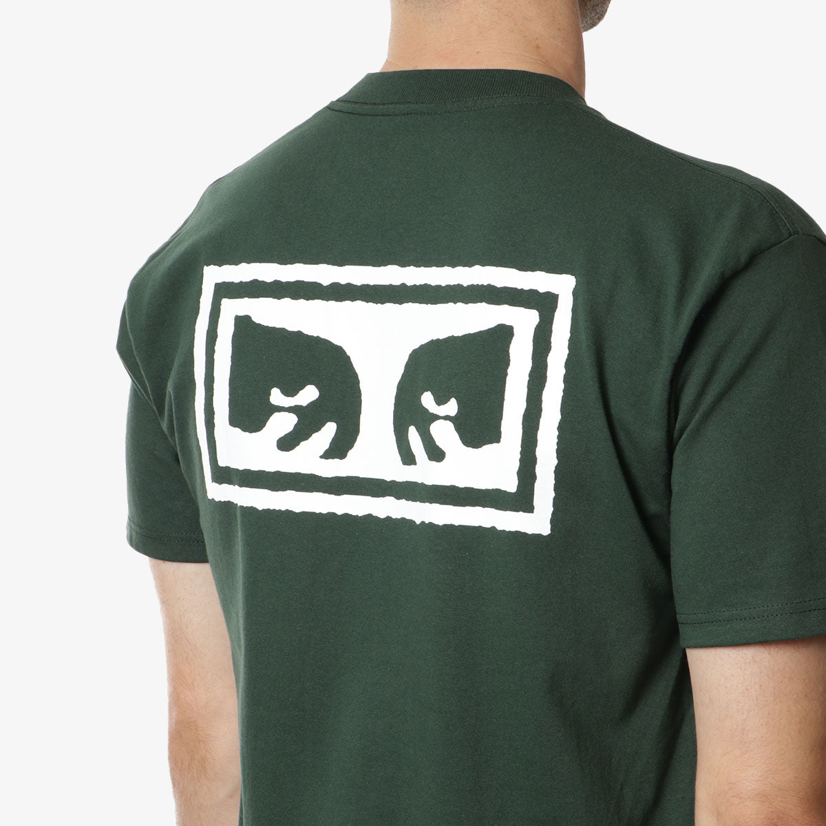 main OBEY Eyes 3 T-Shirt, Forest Green, Detail Shot 4