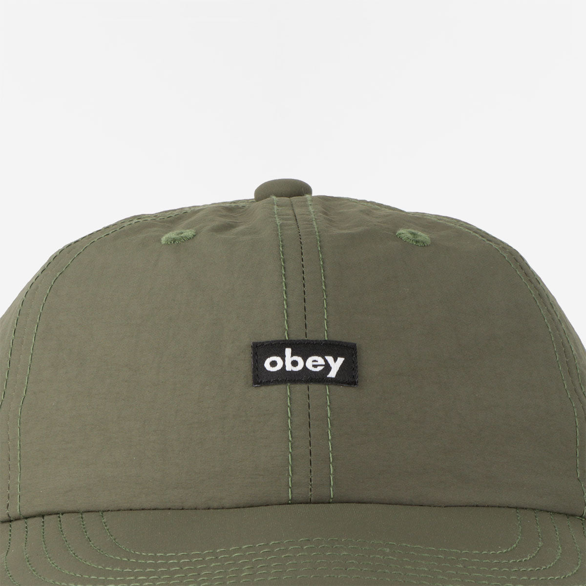 OBEY Lowercase Nylon 6 Panel Strapback Cap - Moss Green – Urban 