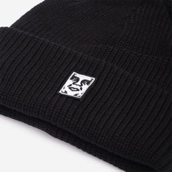 thumbnail OBEY Mid Icon Patch Cuff Beanie, Black, Detail Shot 2