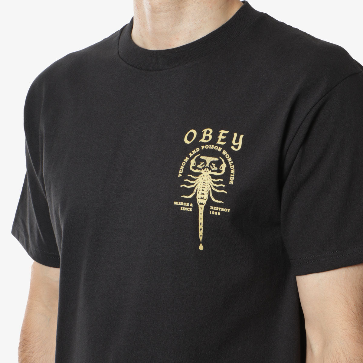 OBEY Scorpion T-Shirt, Black, Detail Shot 3