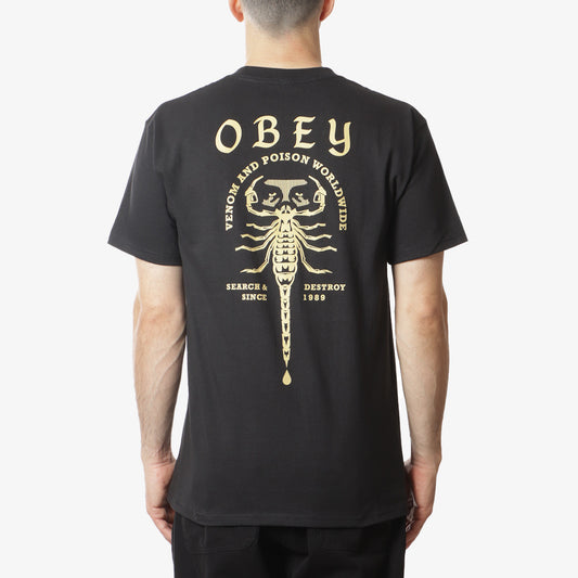 OBEY Scorpion T-Shirt, Black, Detail Shot 1