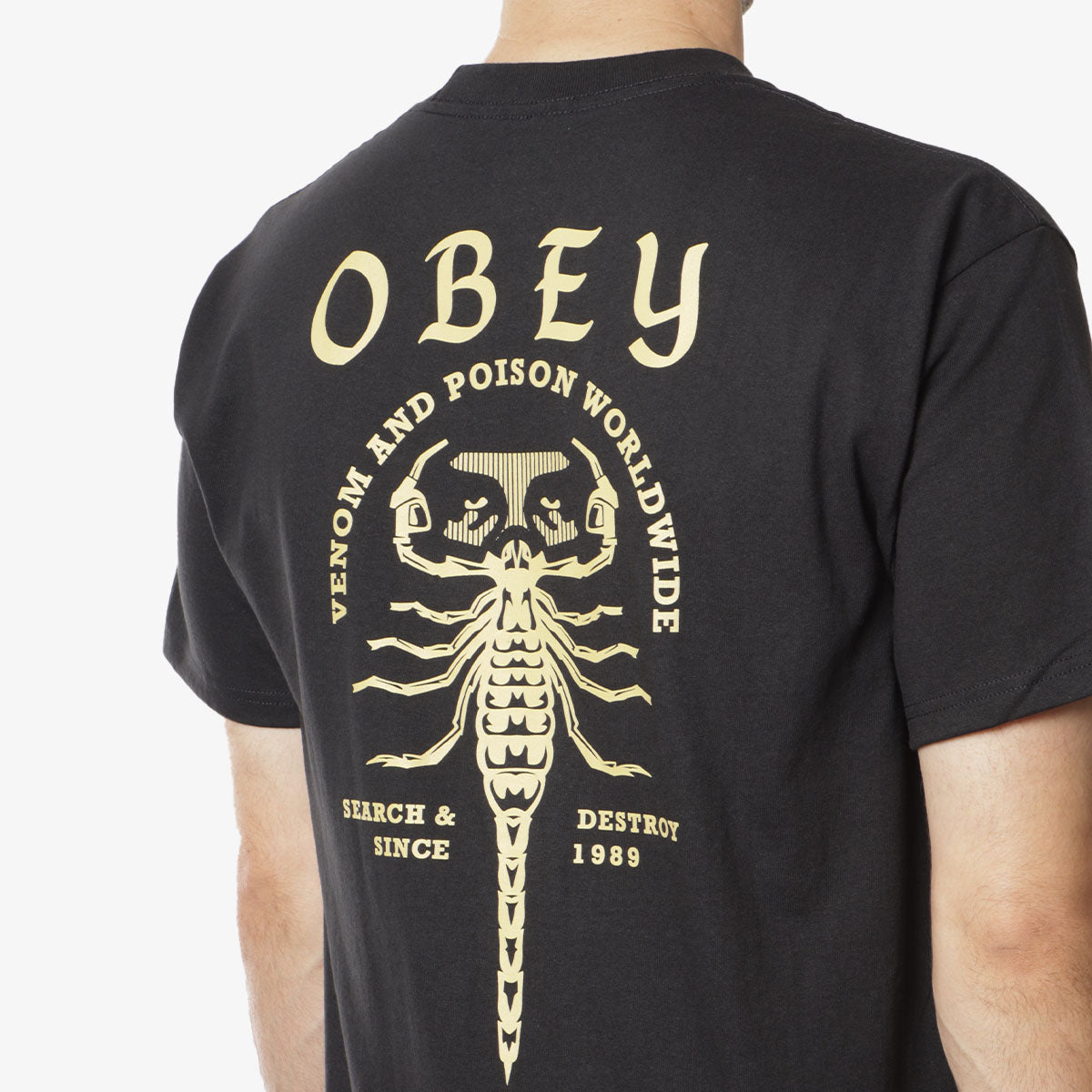 OBEY Scorpion T-Shirt, Black, Detail Shot 4