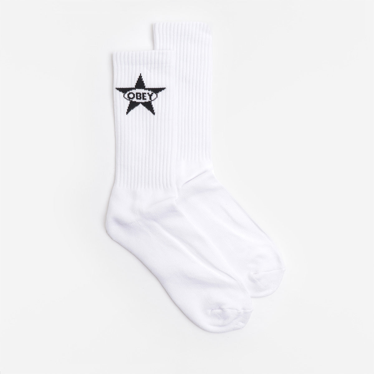 OBEY Star Socks, White, Detail Shot 1