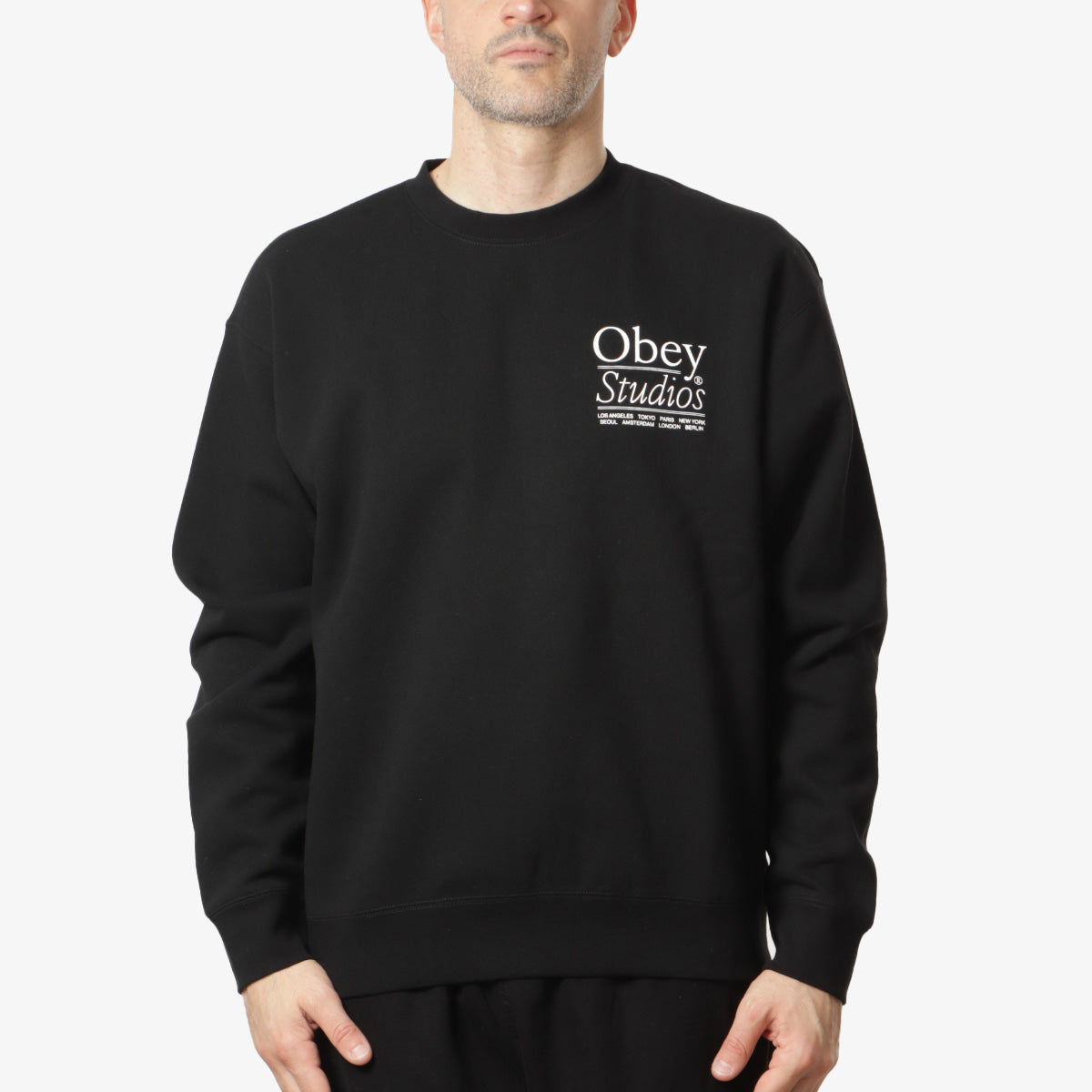 OBEY Studios Sweatshirt, Black, Detail Shot 2