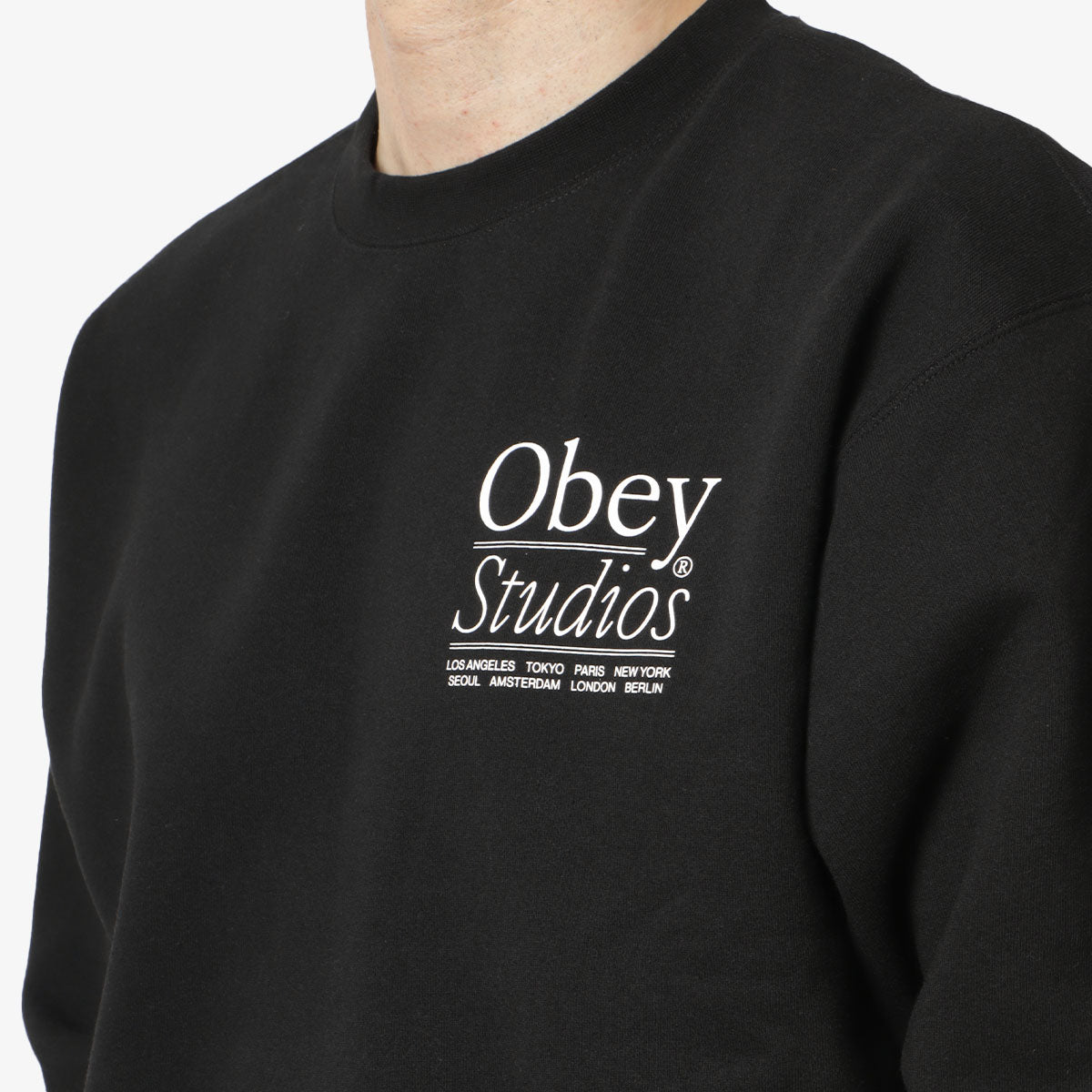 OBEY Studios Sweatshirt, Black, Detail Shot 3