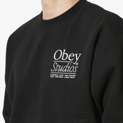 thumbnail OBEY Studios Sweatshirt, Black, Detail Shot 3