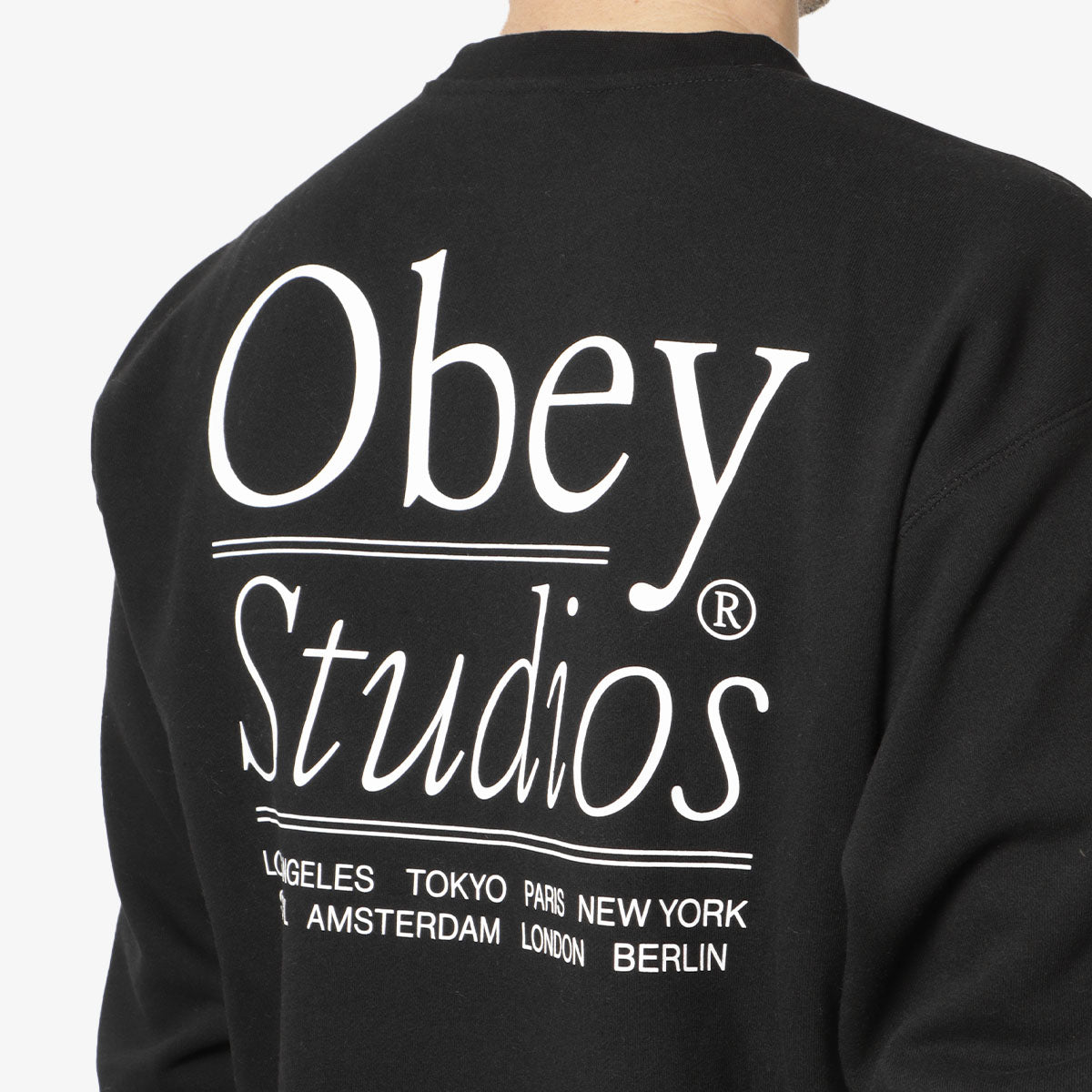 OBEY Studios Sweatshirt, Black, Detail Shot 4