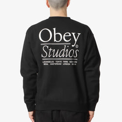 thumbnail OBEY Studios Sweatshirt, Black, Detail Shot 1