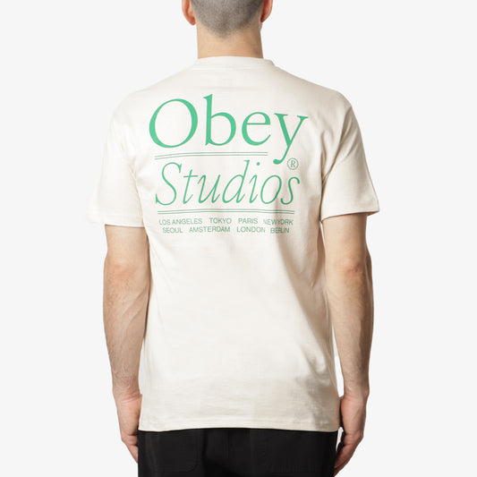 OBEY Studios T-Shirt, Cream, Detail Shot 1