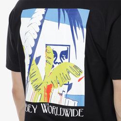 thumbnail OBEY Vacation T-Shirt, Black, Detail Shot 4