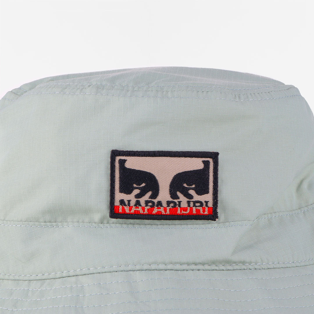 main OBEY x Napapijri Bucket Hat, Green Fairmont, Detail Shot 2