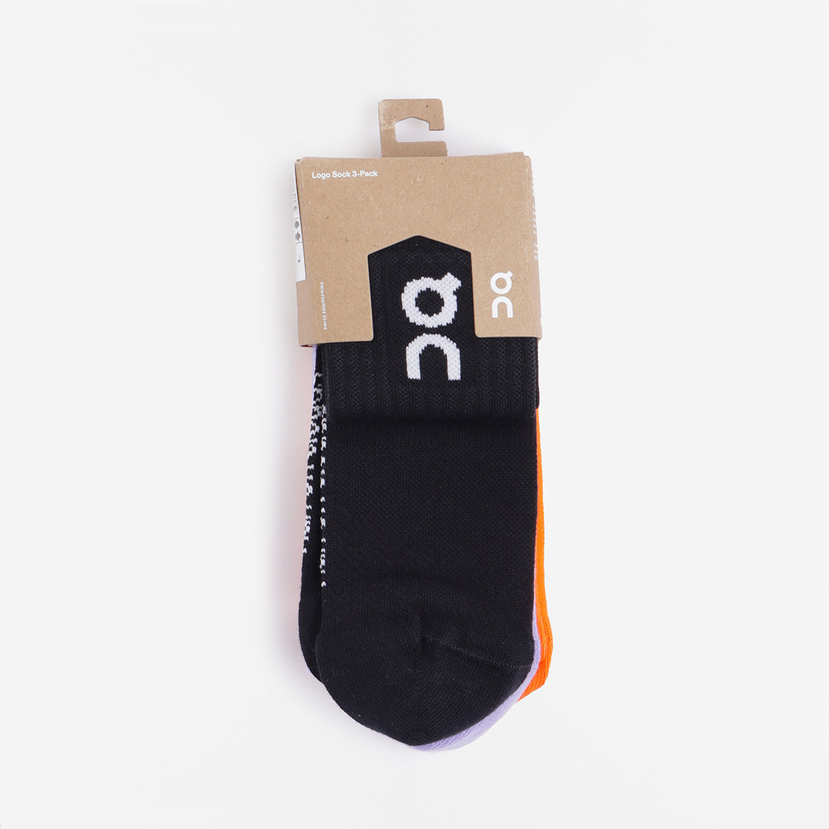 ON Logo Socks 3-Pack, Comet Flame, Detail Shot 2