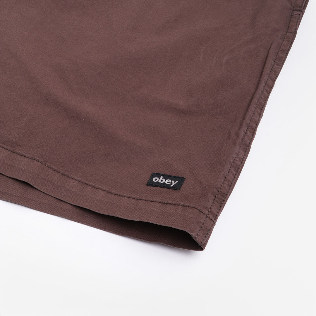 main OBEY Easy Pigment Trail Shorts, Pigment Java Brown, Detail Shot 3