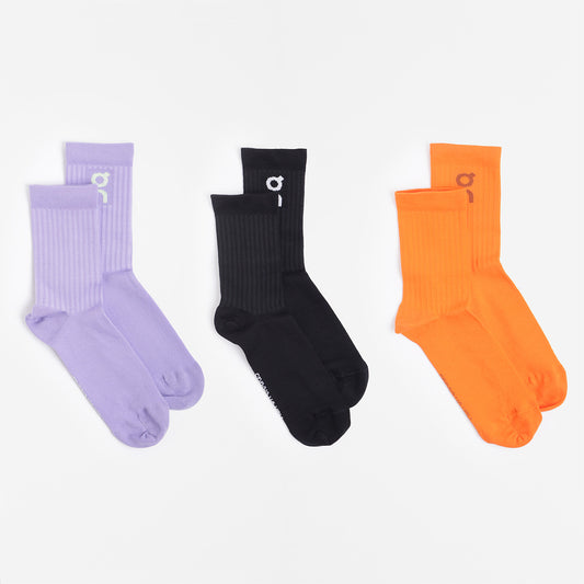 ON Logo Socks 3-Pack, Comet Flame, Detail Shot 1