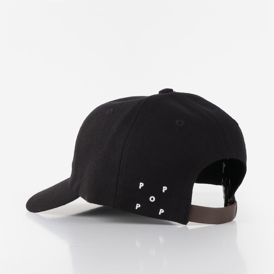 main Pop Trading Company O Six Panel Hat, Black, White, Detail Shot 2