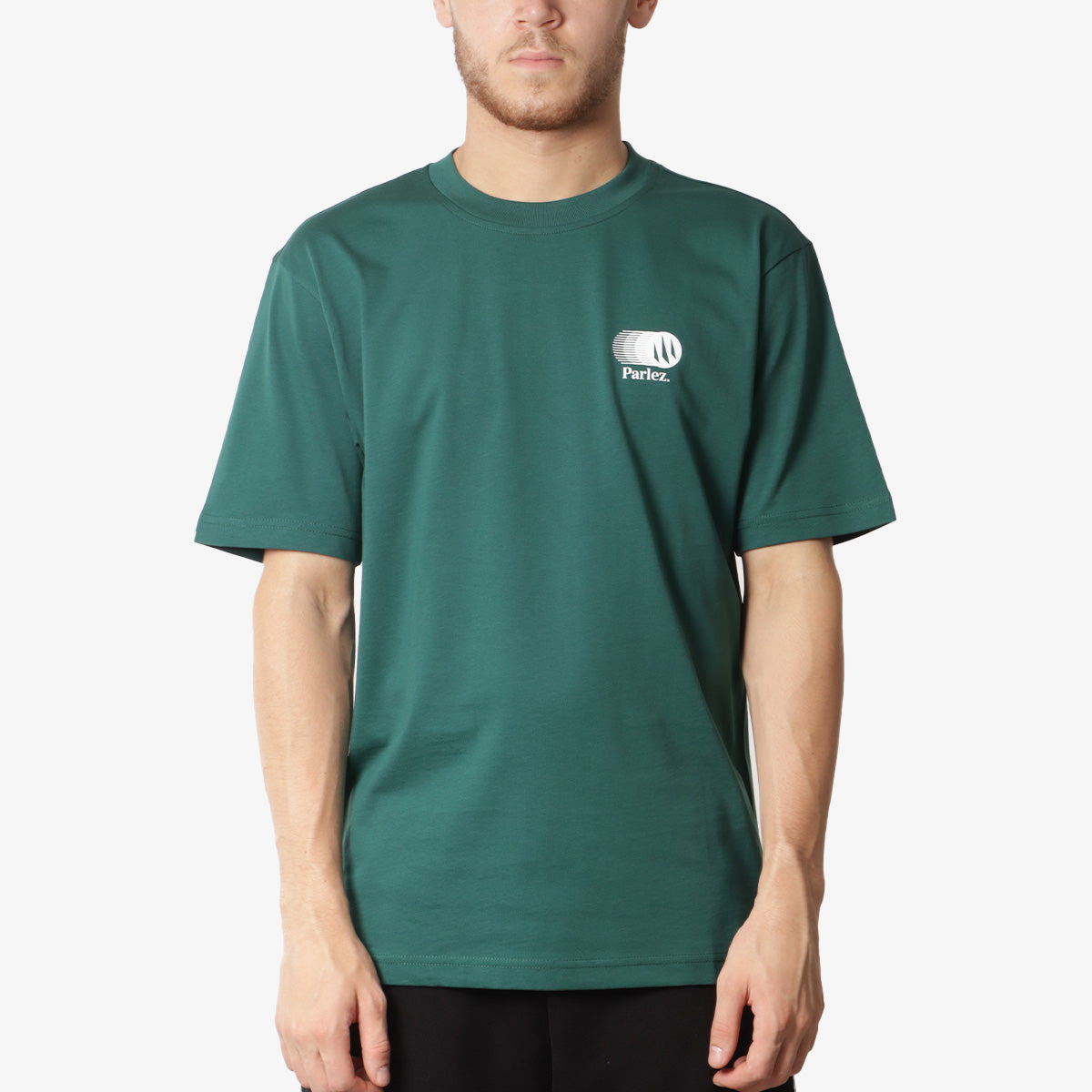 Parlez Charter T-Shirt, Deep Green, Detail Shot 2